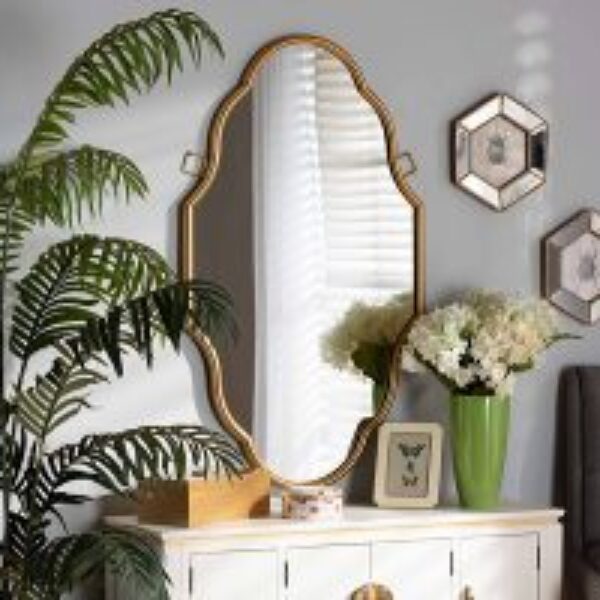 Dennis Vintage Antique Gold Finished Accent Wall Mirror