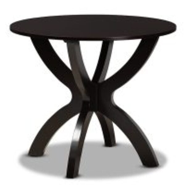 Tilde Modern and Contemporary Dark Brown Finished 35-Inch-Wide Round Wood Dining Table