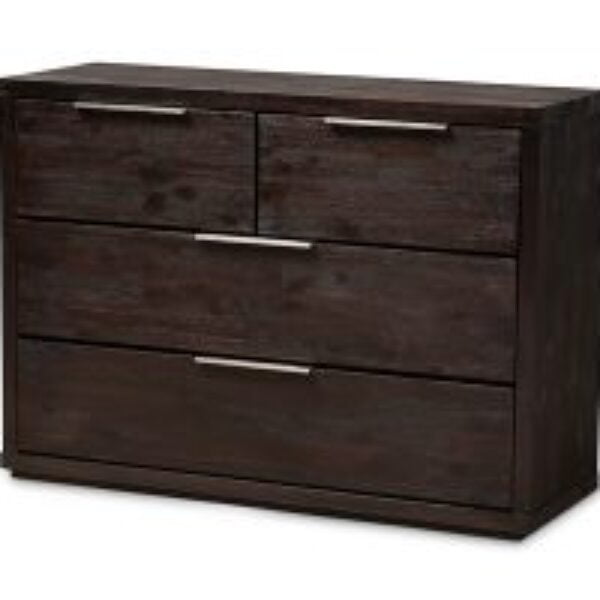 Titus Modern and Contemporary Dark Brown Finished Wood 4-Drawer Dresser