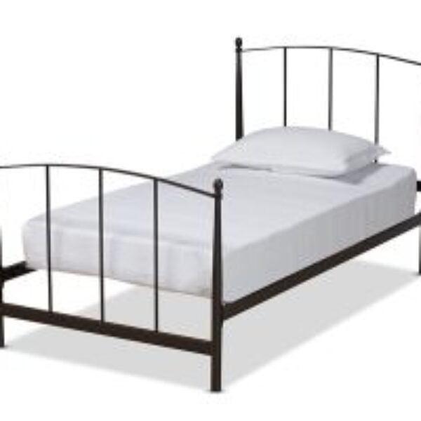 Lana Modern and Contemporary Black Finished Metal Twin Size Platform Bed