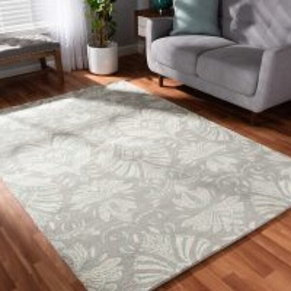 Morain Modern and Contemporary Grey Hand-Tufted Wool Area Rug