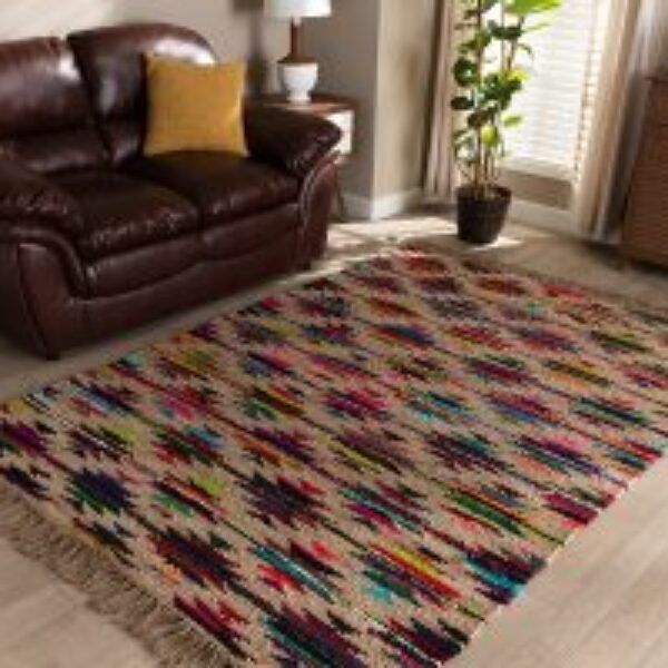 Zurich Modern and Contemporary Multi-Colored Handwoven Hemp Blend Area Rug