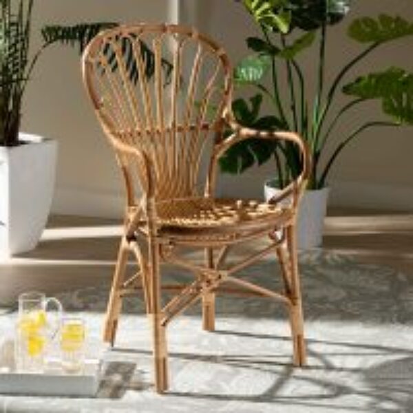 Sheraton Modern and Contemporary Natural Finished Rattan Dining Chair