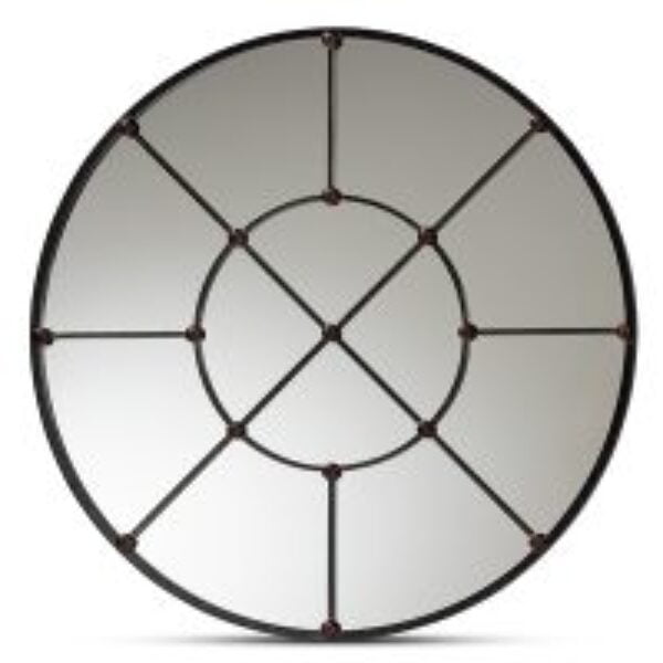 Ohara Modern and Contemporary Black Finished Metal Accent Wall Mirror