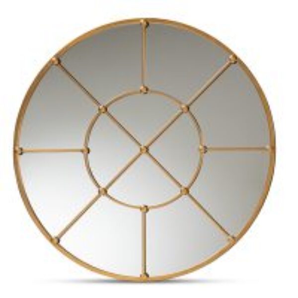 Ohara Modern and Contemporary Gold Finished Metal Accent Wall Mirror