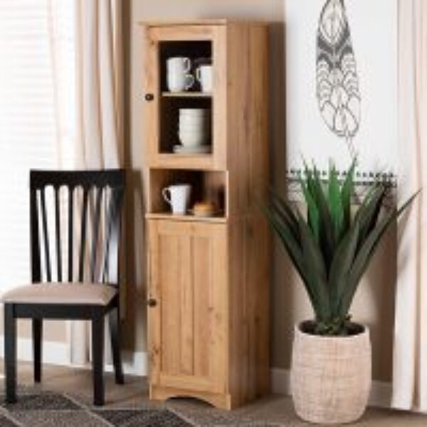 Lauren Modern and Contemporary Oak Brown Finished Wood Buffet and Hutch Kitchen Cabinet