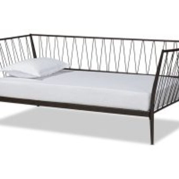 Lysa Modern and Contemporary Black Finished Metal Twin Size Daybed