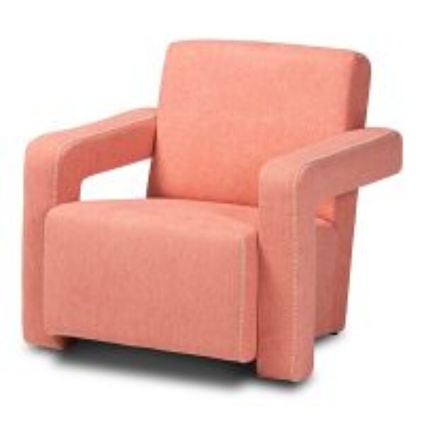 Madian Modern and Contemporary Light Red Fabric Upholstered Armchair