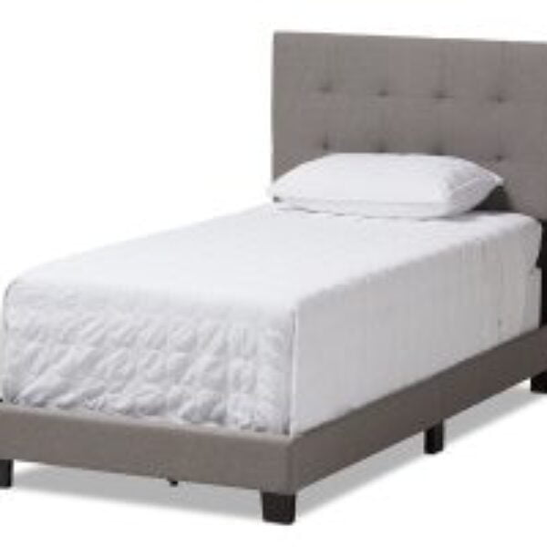 Brookfield Modern and Contemporary Light Grey Fabric Twin Size Bed