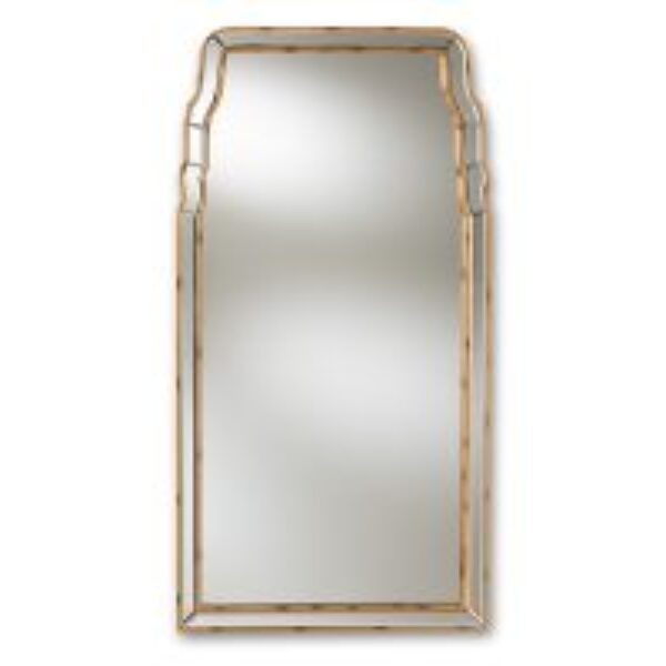 Alice Modern and Contemporary Queen Anne Style Antique Gold Finished Accent Wall Mirror