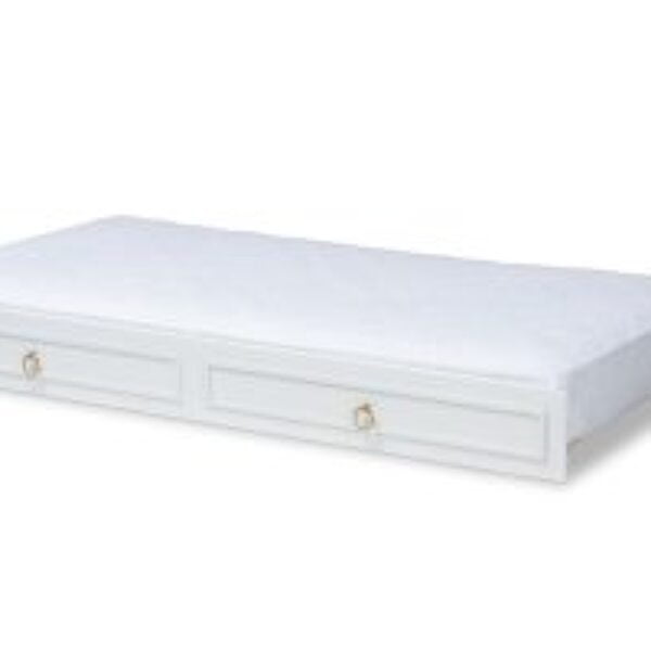 Mariana Classic and Traditional White Finished Wood Twin Size Trundle