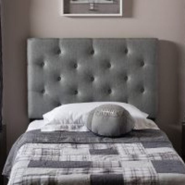 Viviana Modern and Contemporary Grey Fabric Upholstered Button-Tufted Twin Size Headboard