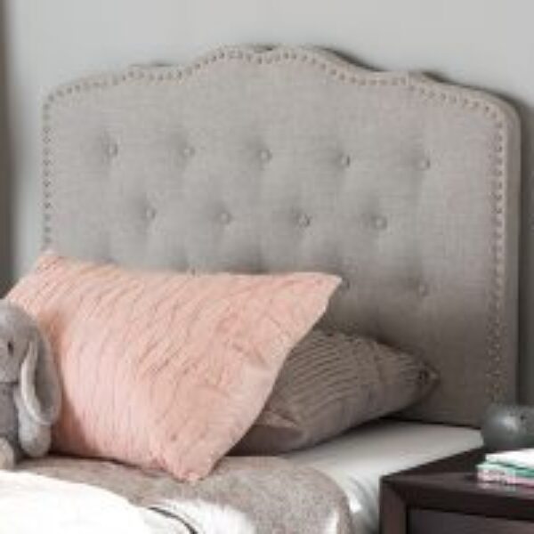 Lucy Modern and Contemporary Greyish Beige Fabric Twin Size Headboard
