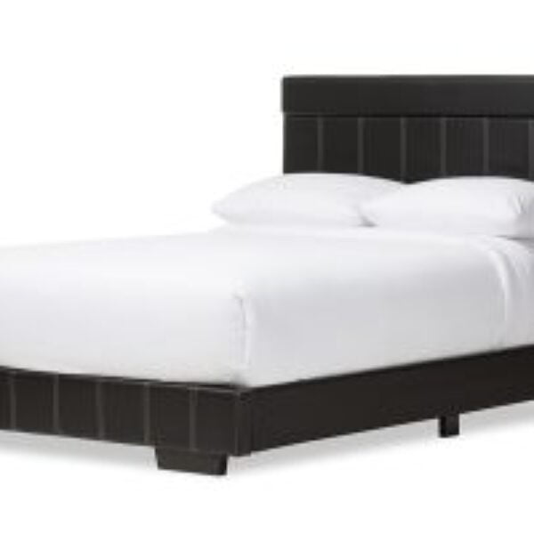 Solo Modern and Contemporary Black Faux Leather Full Size Platform Bed