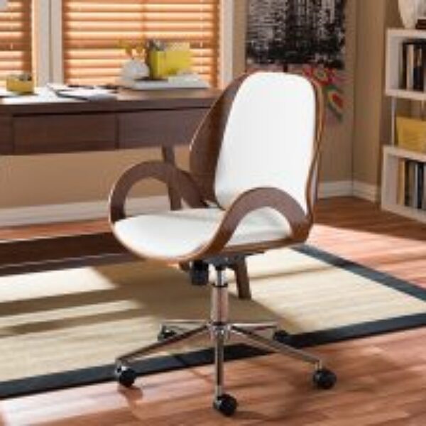 Watson Modern and Contemporary White and Walnut Office Chair