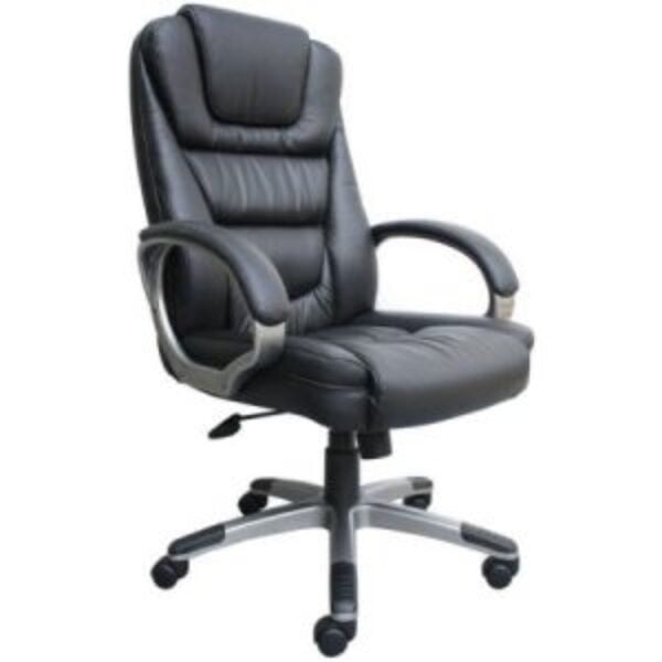 Ergonomic Black Faux Leather Executive Office Chair