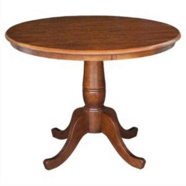 Round 36-inch Pedestal Dining Table in Espresso Finish