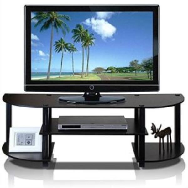 Espresso & Black TV Stand Entertainment Center - Fits up to 42-inch TV