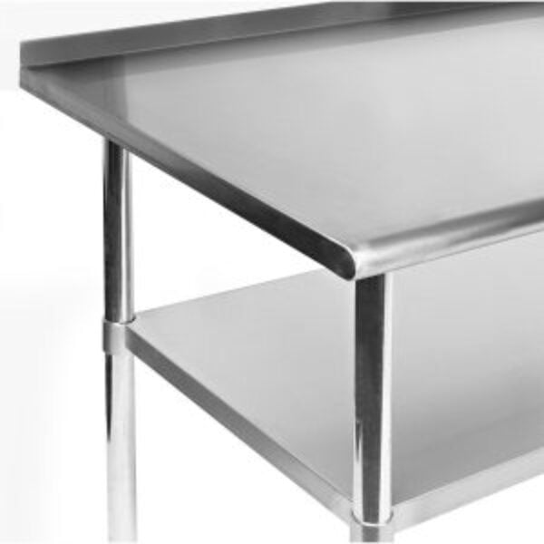 Stainless Steel 72 x 30 inch Kitchen Restaurant Prep Work Table with Backsplash