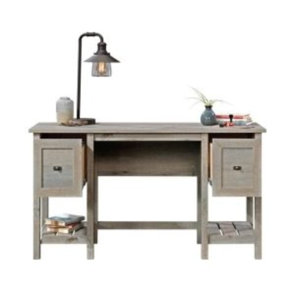 FarmHouse Light Oak 2 Drawer Storage Office Writing Desk - Made In USA