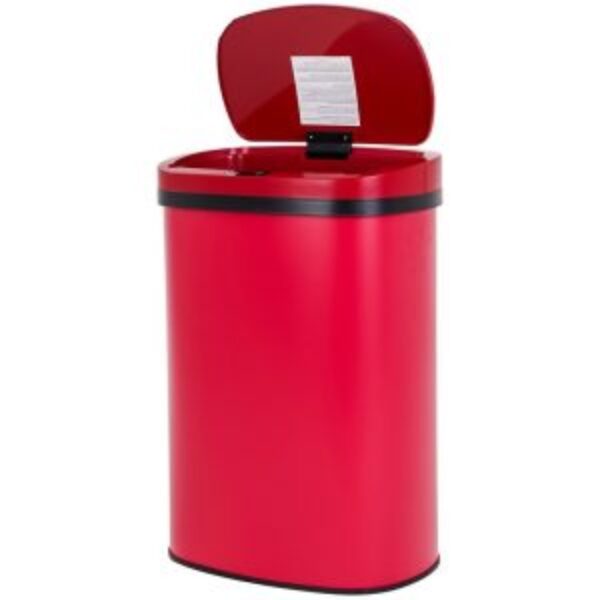 Red 13 Gallon Stainless Steel Motion Sensor Trash Can