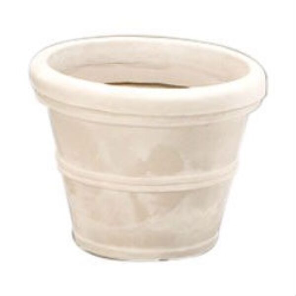 12-inch Diameter Round Planter in Weathered Stone Finish Poly Resin