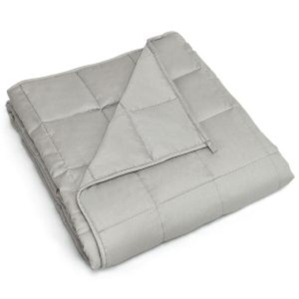 Weighted Blanket with 100% Cotton Cover in Light Gray 48 x 72 inch