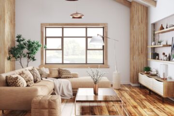 light wood modern living room